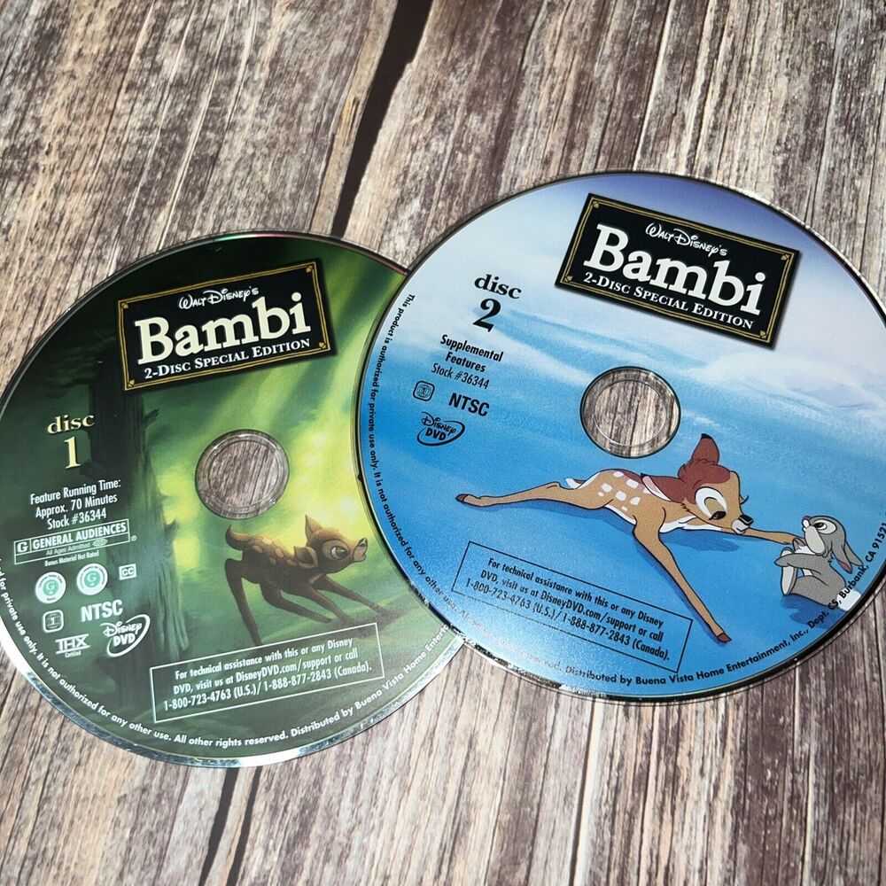 Bambi (DVD) DISC 1 & 2 No Case